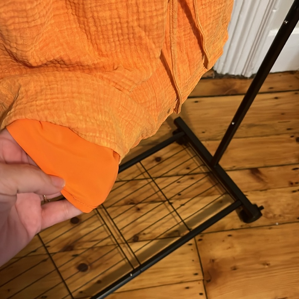 Women's Orange Drawstring Shorts - Picture 5 of 7